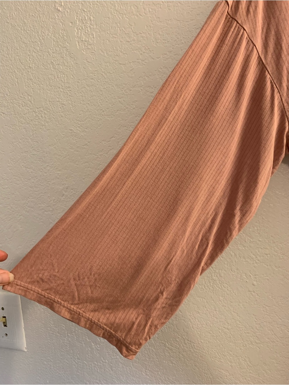 Danskin Rayon Ribbed Open-Front Robe in Blush Pink | L - Picture 3 of 10